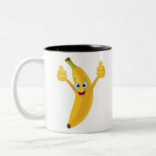 Tasse 2 Couleurs Conception de dessin animé de banane