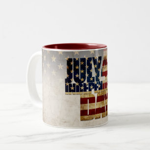Tasse 2 Couleurs Conception de drapeau vintage pour la fête de l'in