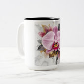 Tasse 2 Couleurs Conception de fleurs  (Devant gauche)