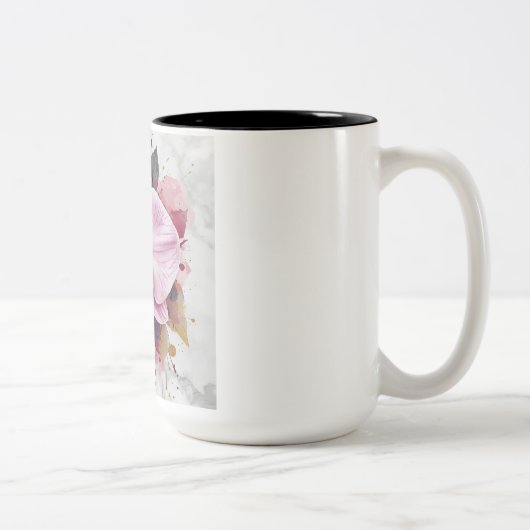 Tasse 2 Couleurs Conception de fleurs  (Droit)