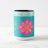 Tasse 2 Couleurs Conception de fleurs vibrantes en fleurs (Centre)