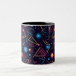 Tasse 2 Couleurs Conception de formes géométriques néon abstraites