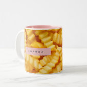 Tasse 2 Couleurs Conception de frites françaises coupées en fronce (Devant gauche)