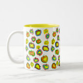 Tasse 2 Couleurs Conception de fruit d'aquarelle pomme funky (Gauche)