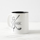 Tasse 2 Couleurs Conception de golf Monogramme Modèle à deux tons c (Devant gauche)