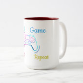 Tasse 2 Couleurs Conception de jeu néon personnalisable (Devant droit)