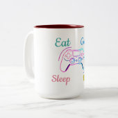 Tasse 2 Couleurs Conception de jeu néon personnalisable (Devant gauche)