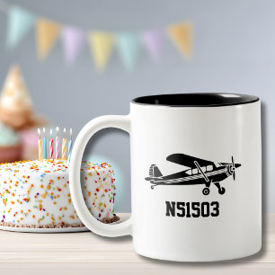 Tasse 2 Couleurs Conception de l'aviation personnalisée numéro d'av