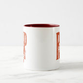 Tasse 2 Couleurs Conception de linogravure de main de squelette Hal (Centre)