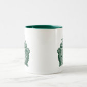 Tasse 2 Couleurs Conception de linogravure Halloween Hex Cauldron (Centre)