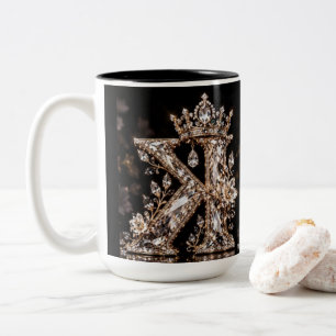 Tasse 2 Couleurs Conception de luxe en cristal beige avec la lettre