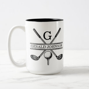Tasse 2 Couleurs Conception de monogramme de golf minimaliste éléga