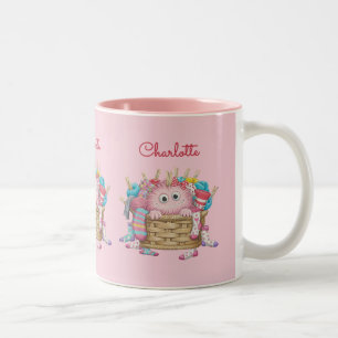 Tasse 2 Couleurs Conception de monstre de chaussette rose mignon et