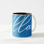 Tasse 2 Couleurs Conception de motif de nom répétitif Ella (Devant droit)