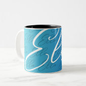 Tasse 2 Couleurs Conception de motif de nom répétitif Ella (Devant gauche)