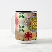 Tasse 2 Couleurs Conception de Noël moche (Devant gauche)