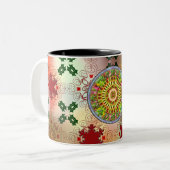 Tasse 2 Couleurs Conception de Noël moche (Devant gauche)
