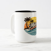 Tasse 2 Couleurs Conception de nom Mateo Retro Sunset (Devant gauche)