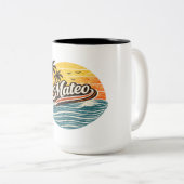 Tasse 2 Couleurs Conception de nom Mateo Retro Sunset (Devant droit)