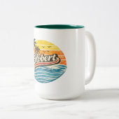 Tasse 2 Couleurs Conception de nom Robert Retro Sunset (Devant droit)