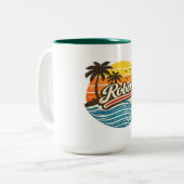 Tasse 2 Couleurs Conception de nom Robert Retro Sunset (Devant gauche)