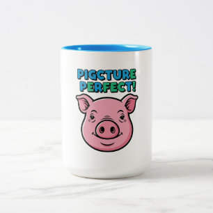 Tasse 2 Couleurs Conception de photo parfaite de cochon