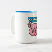 Tasse 2 Couleurs Conception de photo parfaite de cochon (Devant gauche)