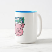 Tasse 2 Couleurs Conception de photo parfaite de cochon (Devant droit)