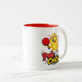 Tasse 2 Couleurs Conception de ping-pong de poussin mignon (Devant droit)