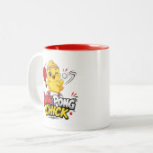 Tasse 2 Couleurs Conception de ping-pong de poussin mignon (Devant gauche)