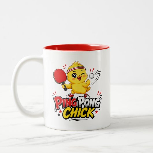 Tasse 2 Couleurs Conception de ping-pong de poussin mignon (Gauche)