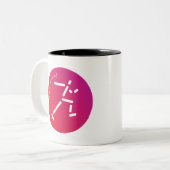 Tasse 2 Couleurs Conception de piste en cours (Devant gauche)