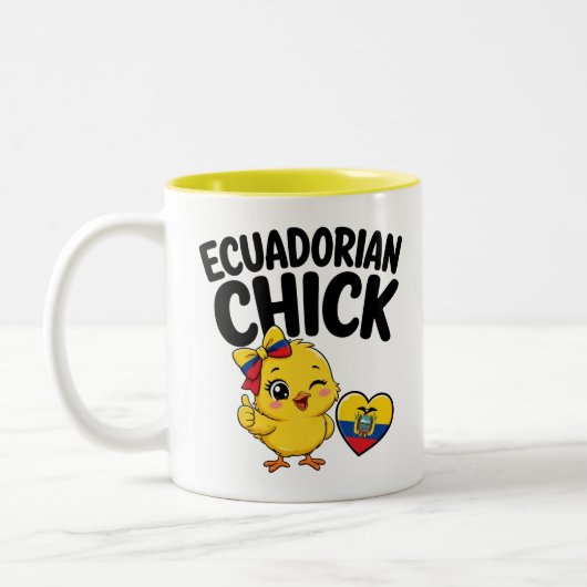 Tasse 2 Couleurs Conception de poussin équatorien mignon avec drape (Gauche)