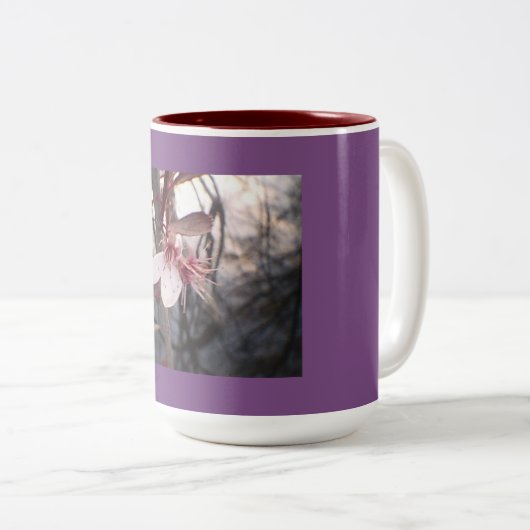 Tasse 2 Couleurs Conception de prune violette (Devant droit)