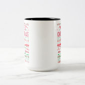 Tasse 2 Couleurs Conception de pull moche de Noël (Centre)