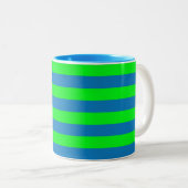 Tasse 2 Couleurs Conception de rayures bleues et vertes (Devant droit)