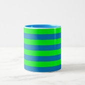 Tasse 2 Couleurs Conception de rayures bleues et vertes (Centre)