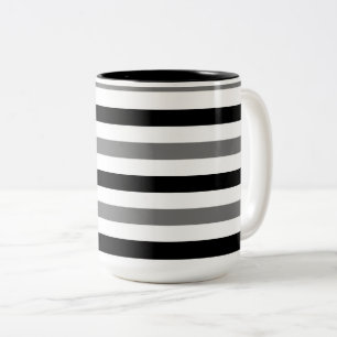 Tasse 2 Couleurs Conception de rayures noires et blanches Ahs