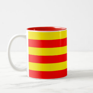 Tasse 2 Couleurs Conception de rayures rouges et jaunes
