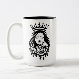 Tasse 2 Couleurs Conception de Reine – Couronne Royale Élégante