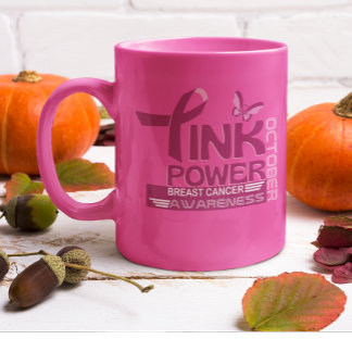 Tasse 2 Couleurs Conception de sensibilisation au cancer du sein ro