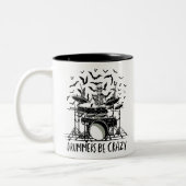 Tasse 2 Couleurs Conception de squelette de batteur fou (Gauche)