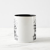 Tasse 2 Couleurs Conception de squelette de batteur fou (Centre)