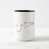 Tasse 2 Couleurs Conception de stéthoscope avec nom de médecin pers (Centre)