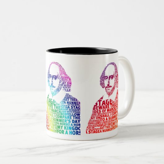 Tasse 2 Couleurs Conception de texte Shakespeare (Devant droit)