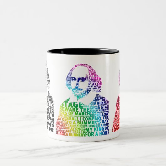 Tasse 2 Couleurs Conception de texte Shakespeare (Centre)