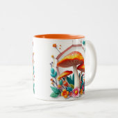Tasse 2 Couleurs conception de trou brisé avec champignons 3D (Devant droit)