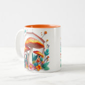 Tasse 2 Couleurs conception de trou brisé avec champignons 3D (Devant gauche)