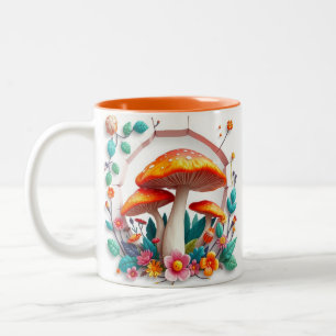 Tasse 2 Couleurs conception de trou brisé avec champignons 3D