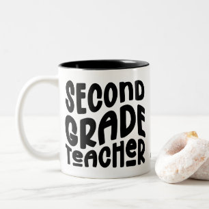 Tasse 2 Couleurs Conception de typographie noire pour enseignant de